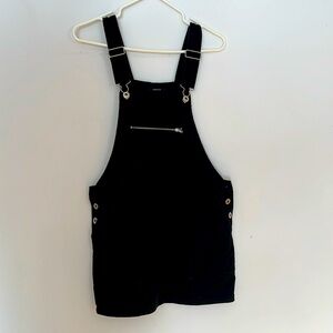 Forever 21 black denim overalls skirt - small